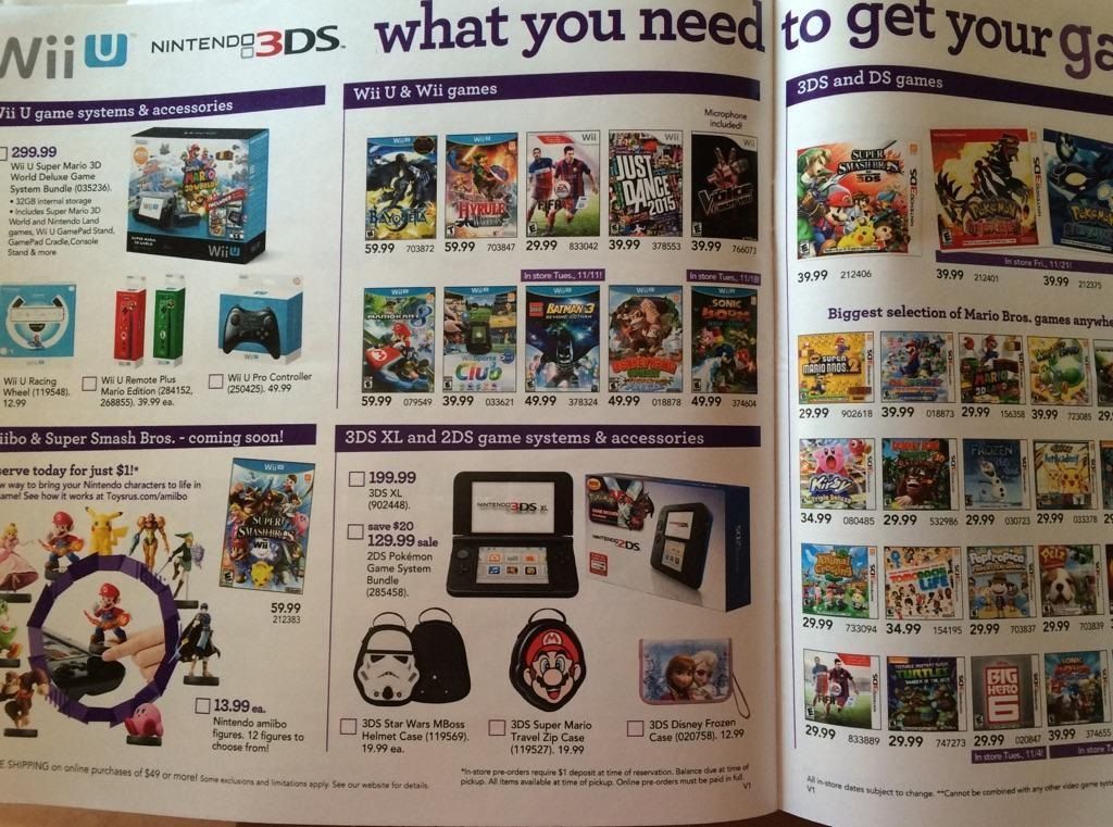 Toys "R" Us Christmas Catalog Shows All Sorts of Nintendo Sales