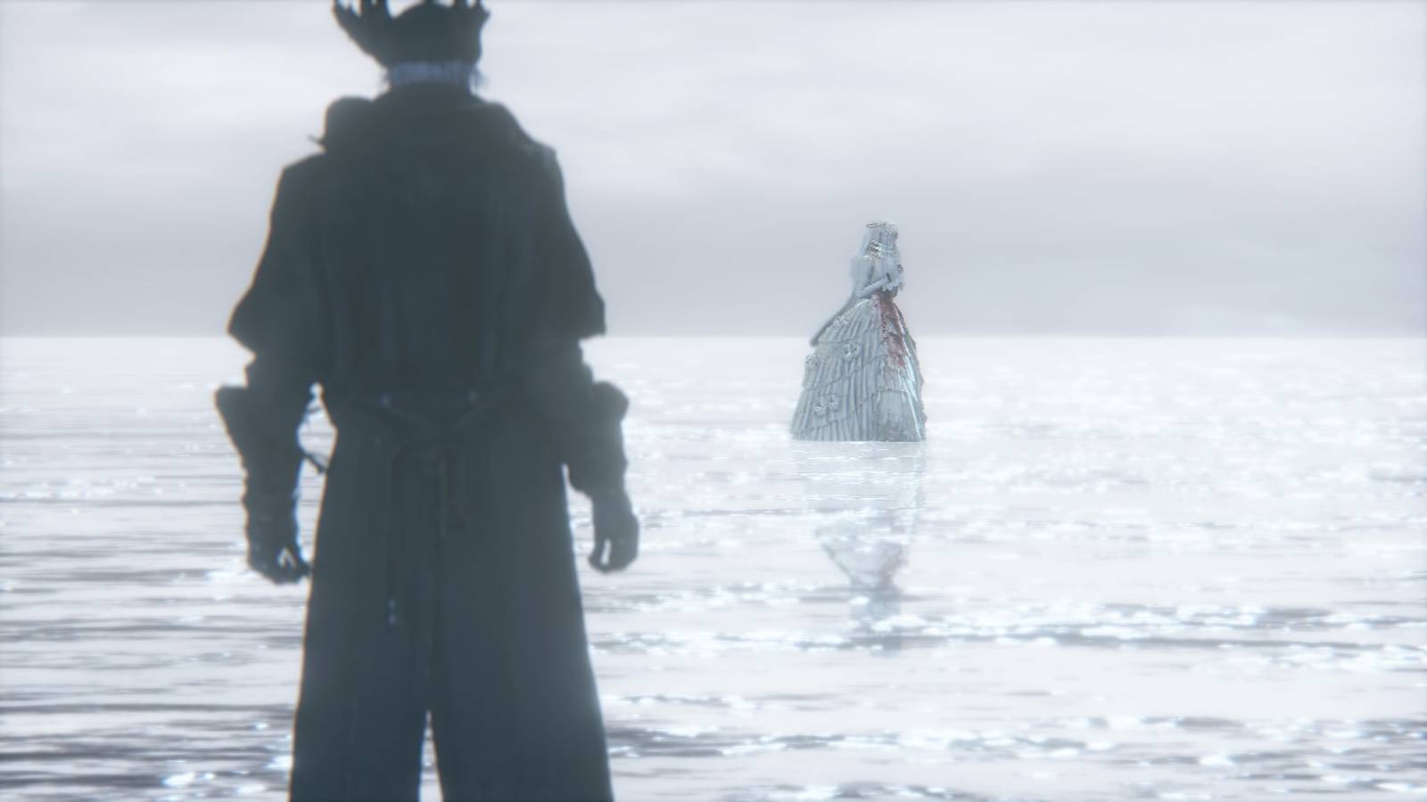 bloodborne lady in white dress crying How to Defeat Yharnam, Pthumerian Queen related:kasor-dress-black