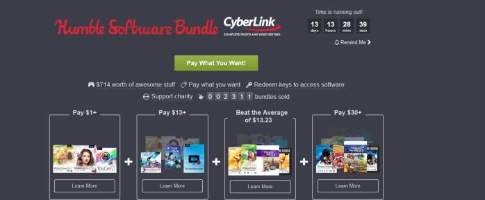 Humble Cyberlink Software Bundle Now Available
