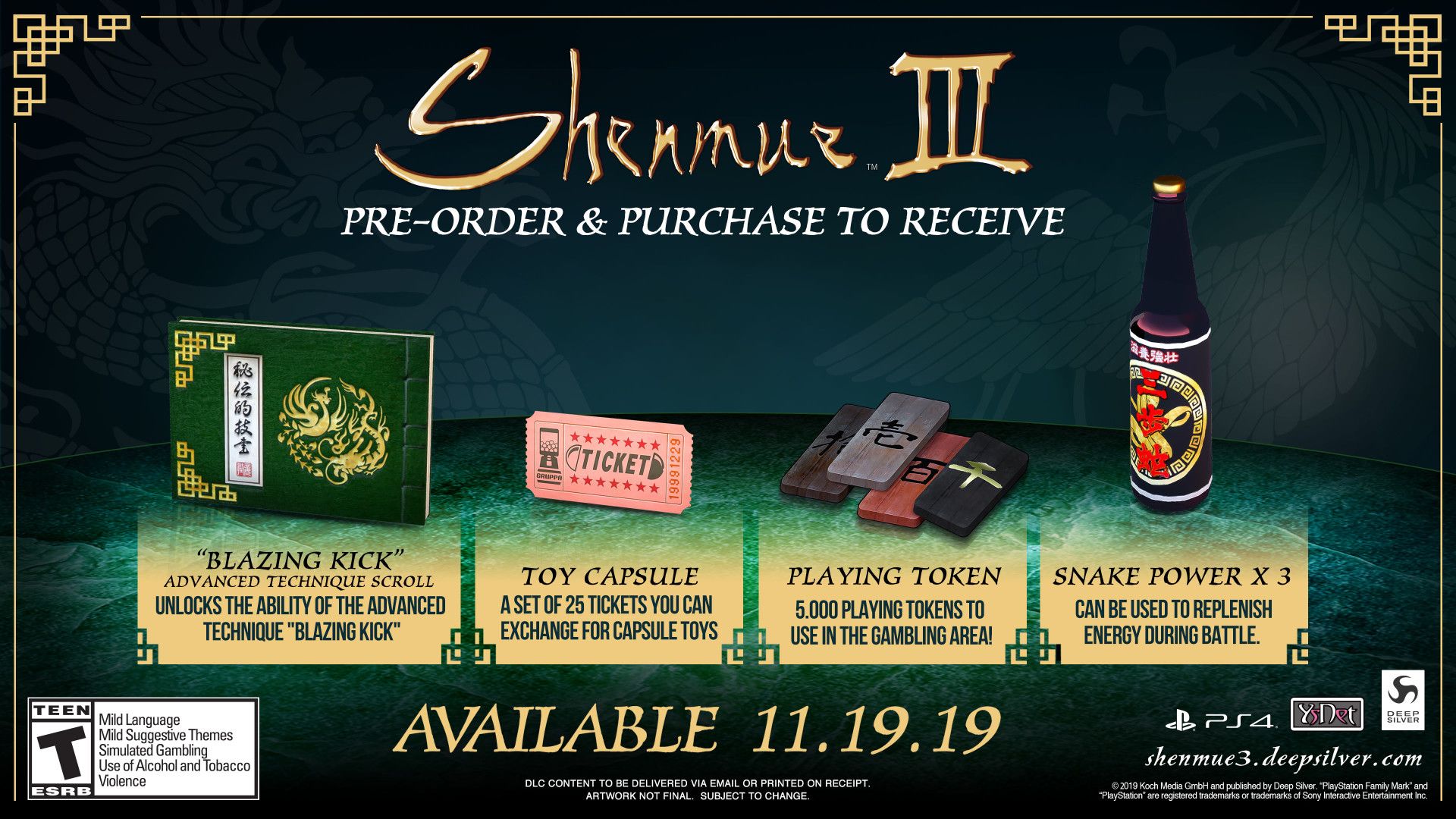 Shenmue 3 - Channel Wide Preorders
