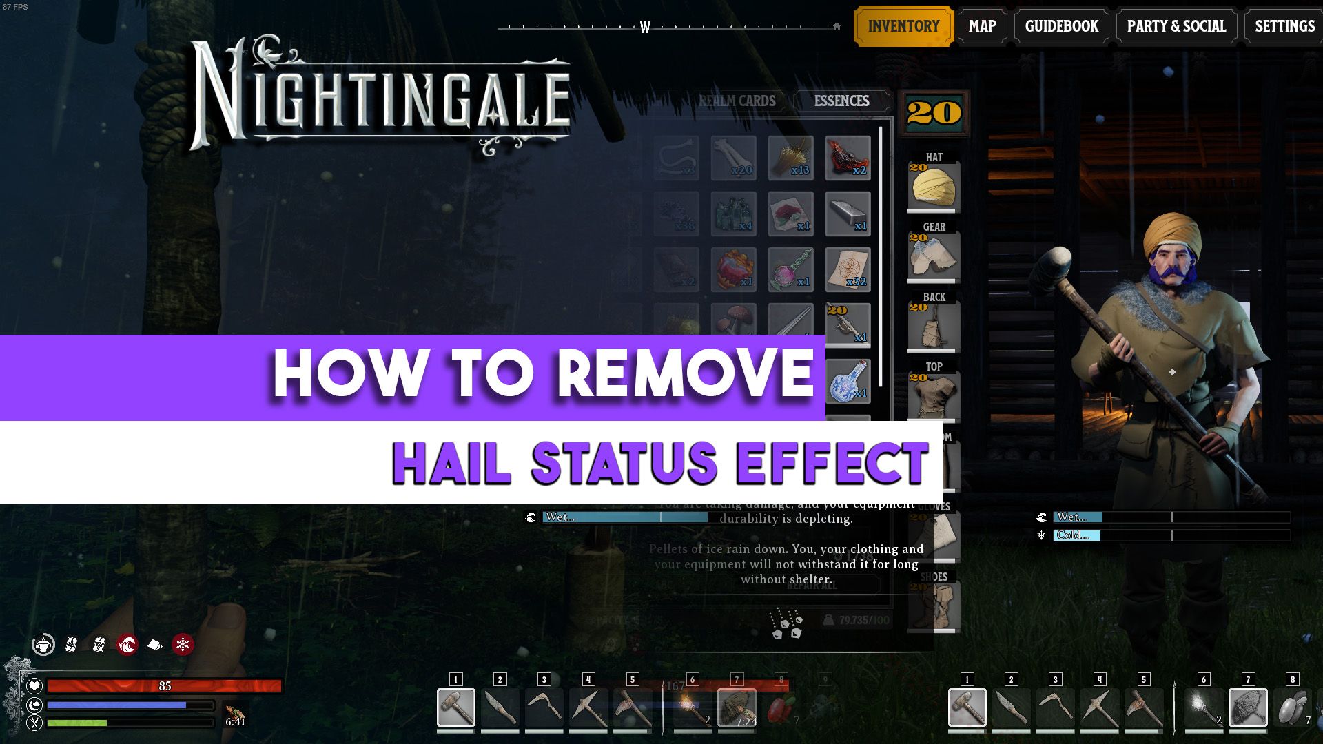 Nightingale how to remove hail