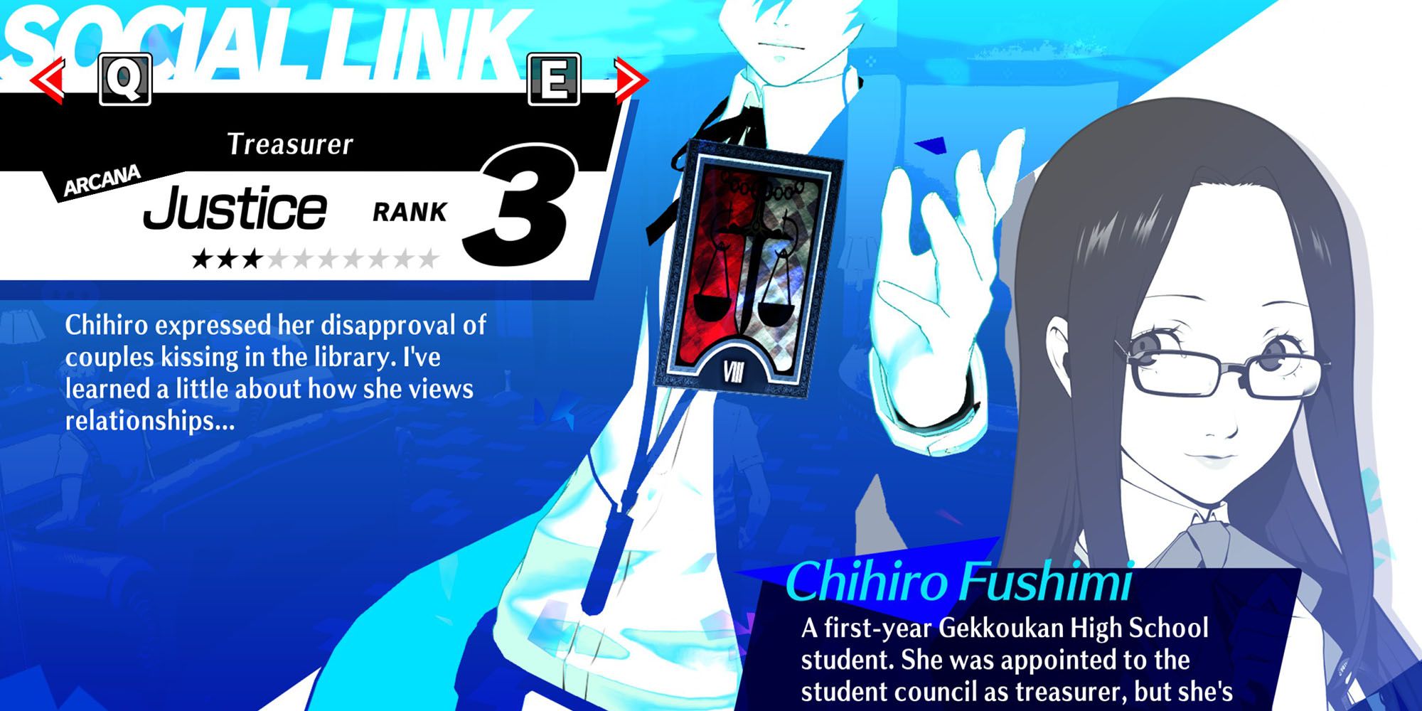 Persona 3 Reload Social Link Guide Justice (Chihiro Fushimi)