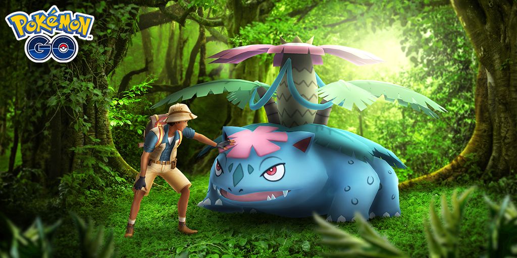 Mega-Venusaurier-Raids-Banner, offizielles Pokémon Go