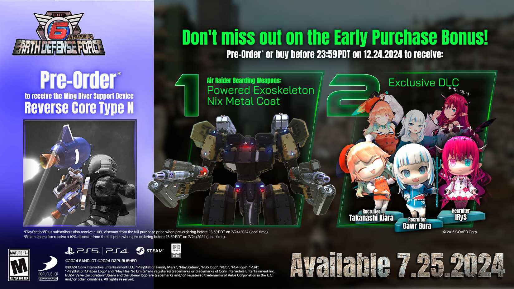 Earth Defense Force 6 Comes Planetside for PC, PlayStation on July 25