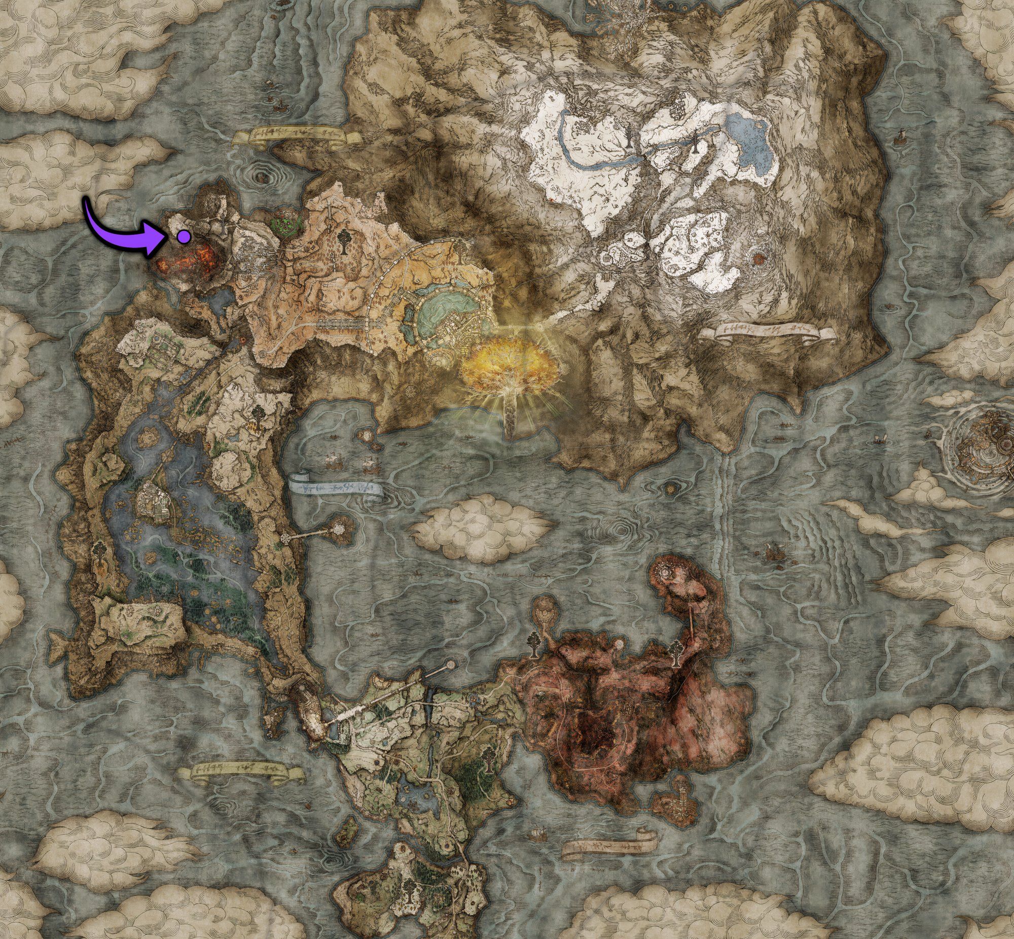 Map (Mt. Gelmir) Elden Ring Hardcore Gamer