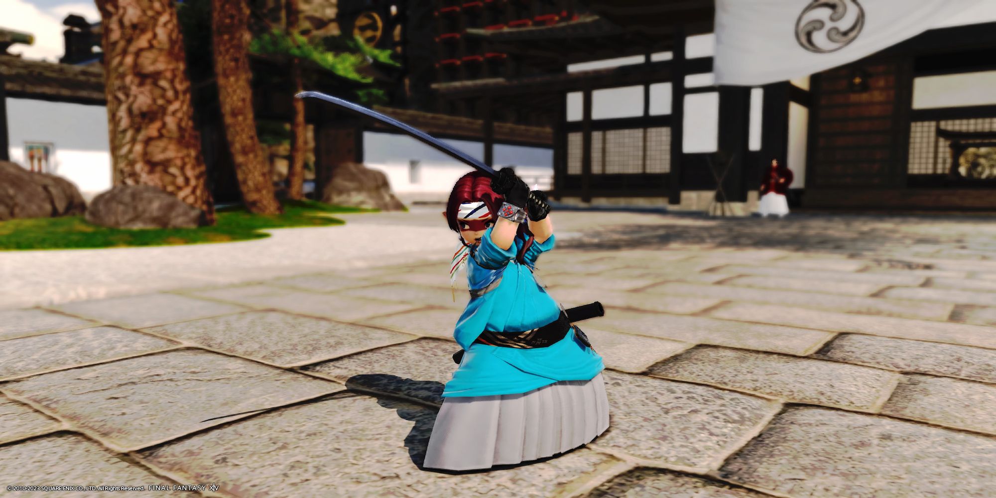 Final Fantasy XIV Lalafell Using Samurai Equipment 