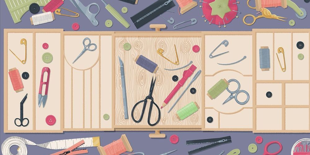 Organizing Sewing Kit In A Little To The Left
