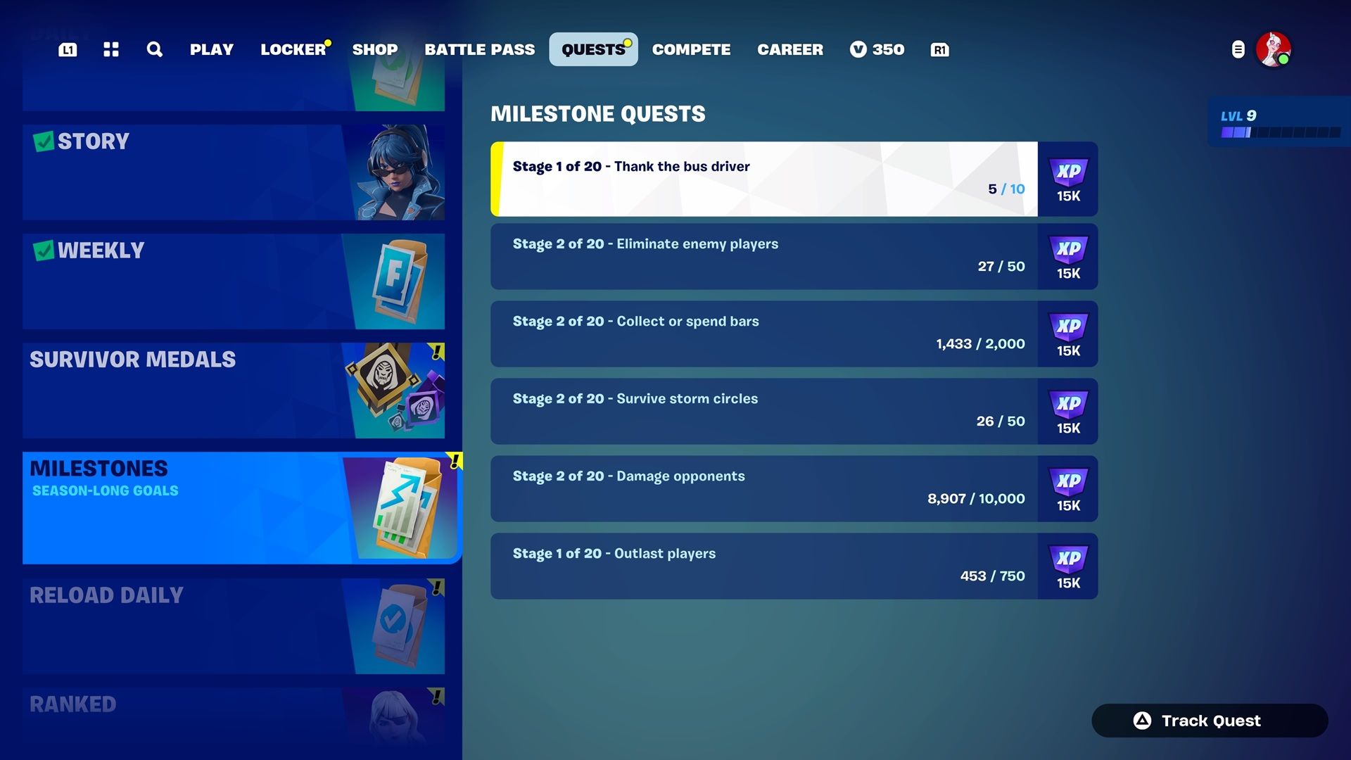 Fortnite Season 5 Chapter 4 Milestone Quests