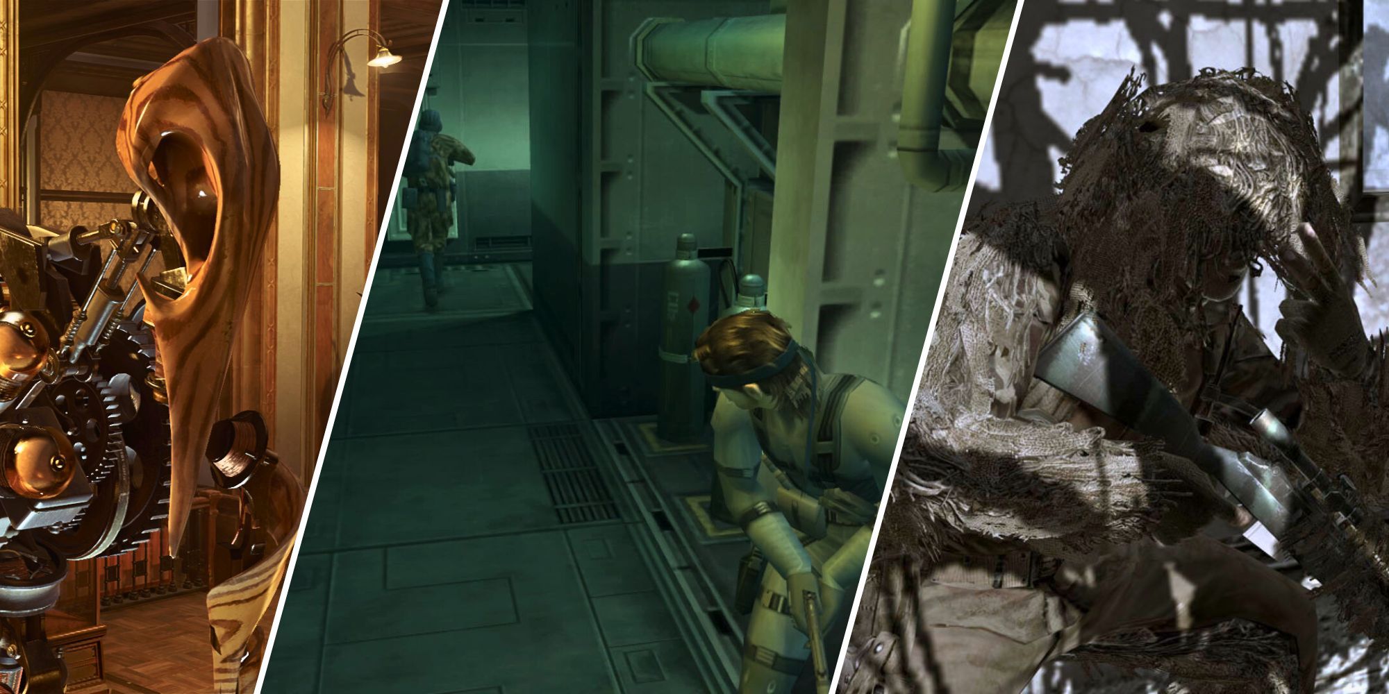Collage including Metal Gear Solid and Dishonored 2