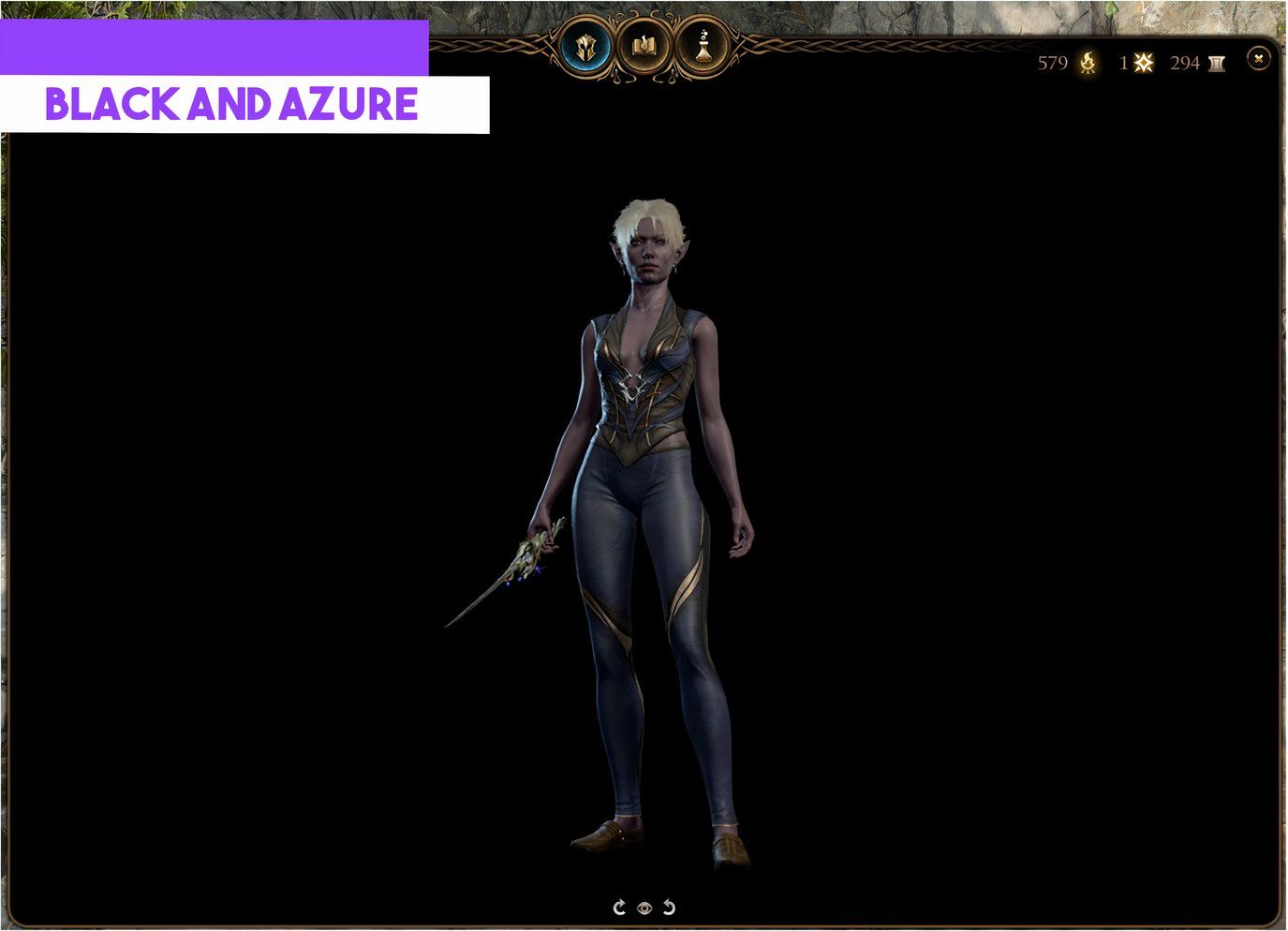 Black and Azure Dye Baldur's Gate 3 Hardcore Gamer