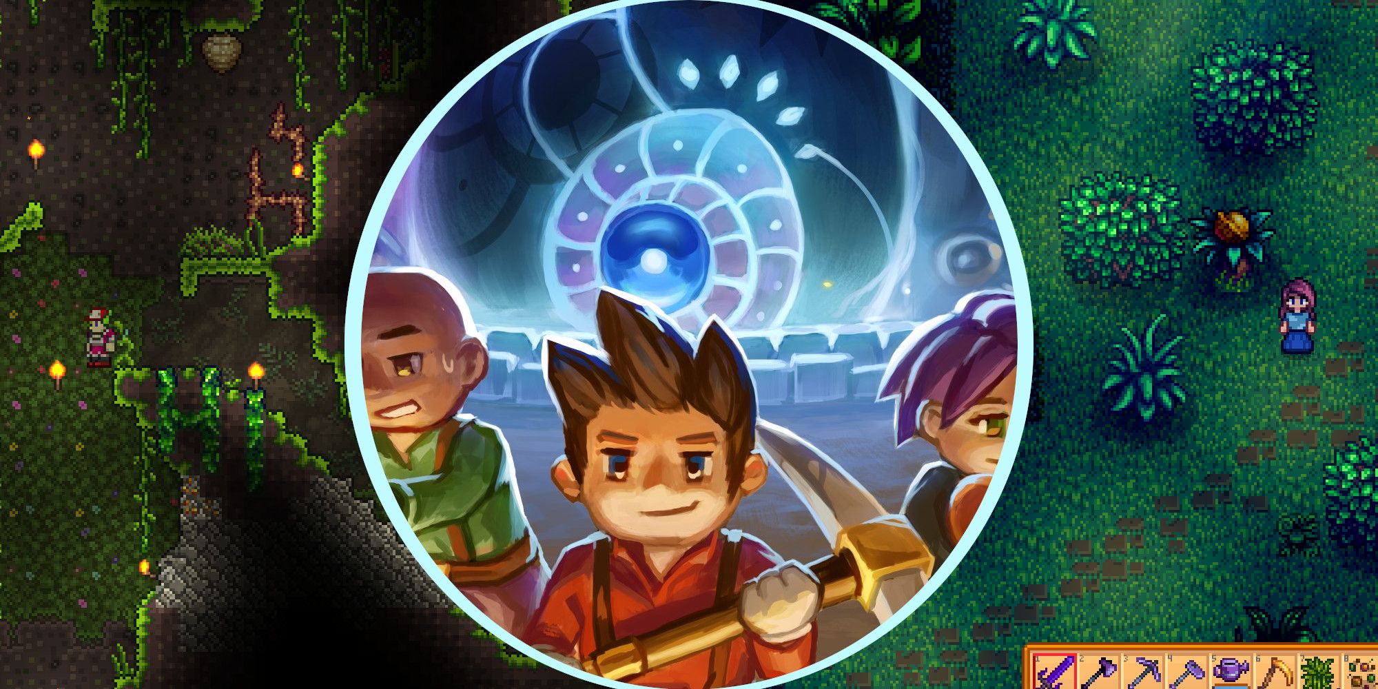 Core Keeper Similar Games article Thumbnail featuring Stardew Valley and Terraria