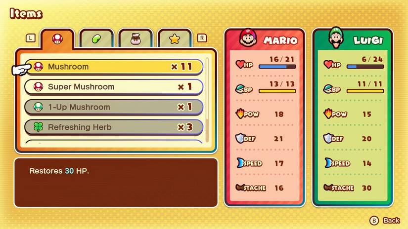 How to Restore HP/BP in Mario and Luigi: Brothership