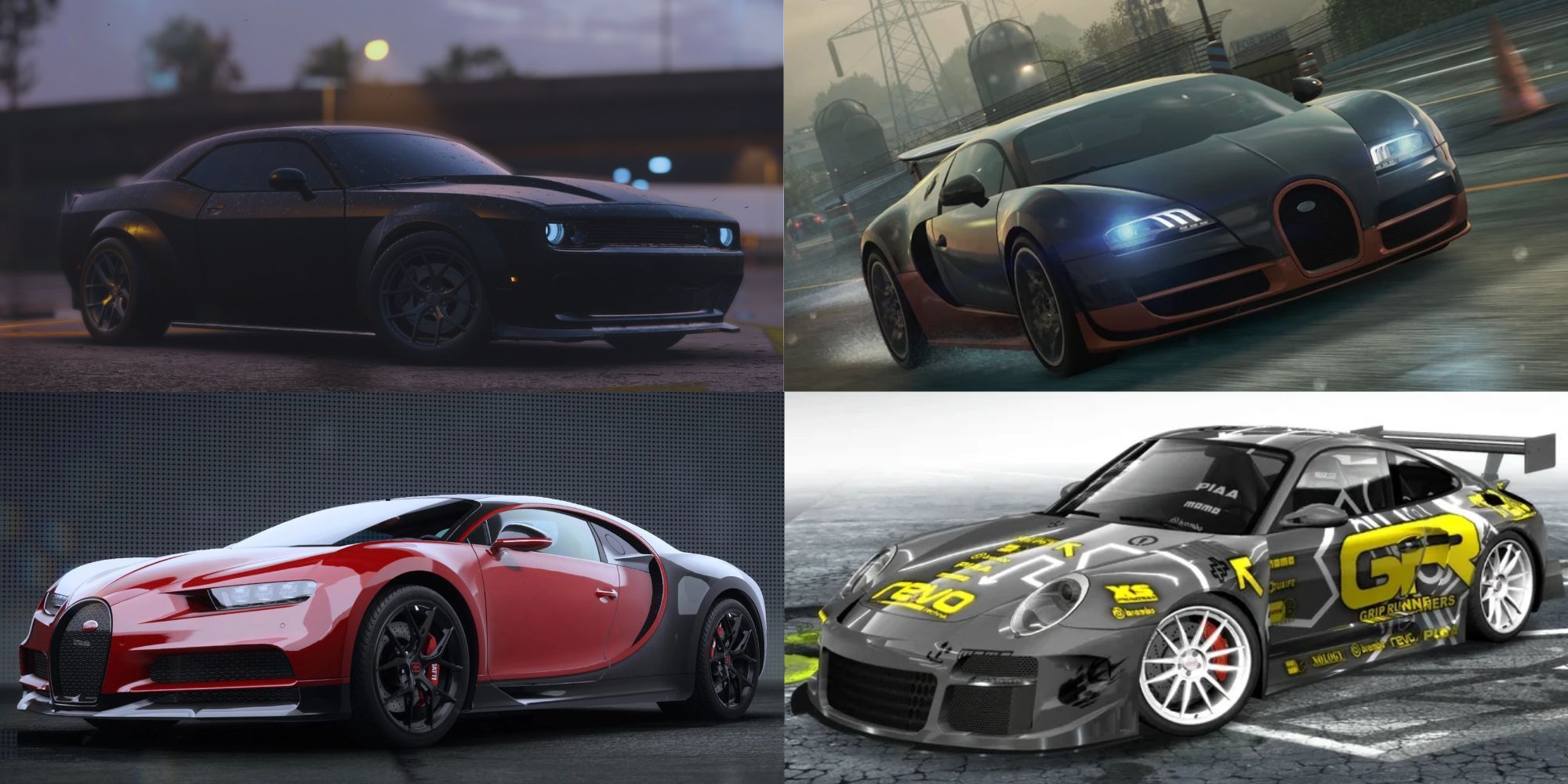 4 cars from Need for Speed games