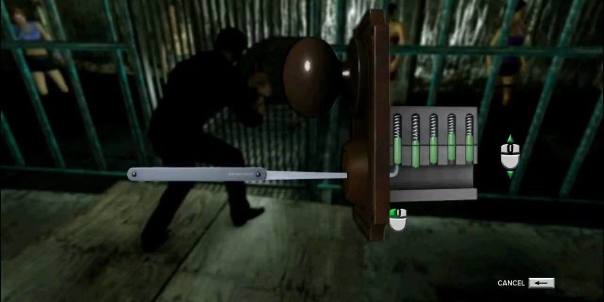 Picking a lock in Sleeping Dogs by raising the tumblers till they are green 
