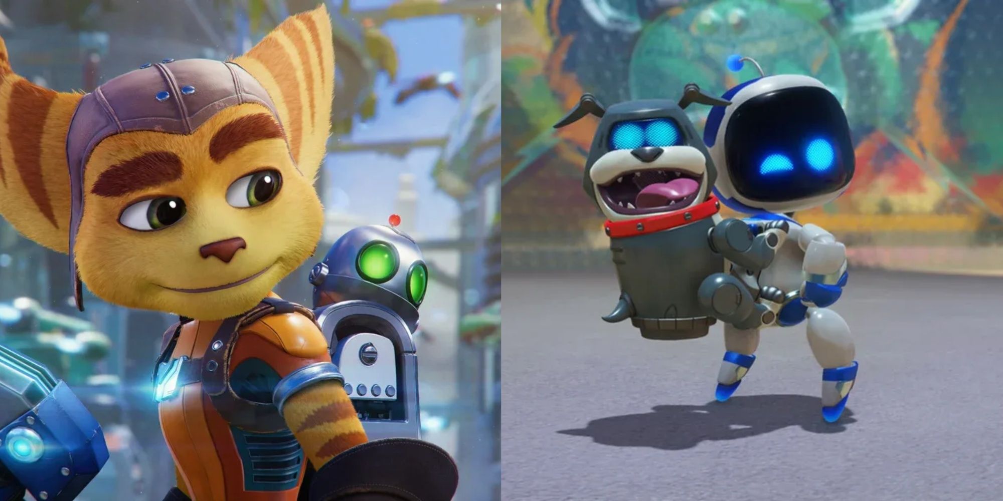 Ratchet in Ratchet & Clank Rift Apart and Astro in Astro Bot