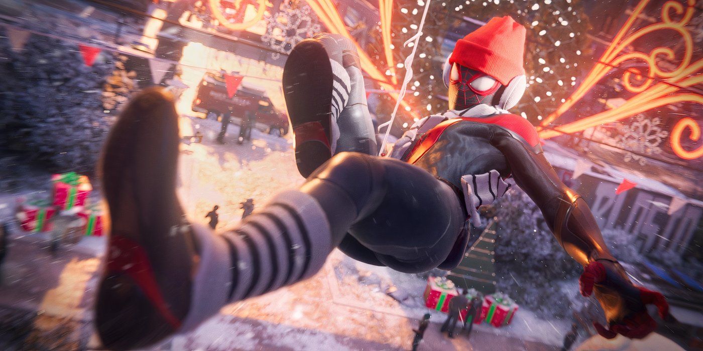 Marvel's-Spider-Man-Miles-Morales-in-winter-clothes-leaping-kick