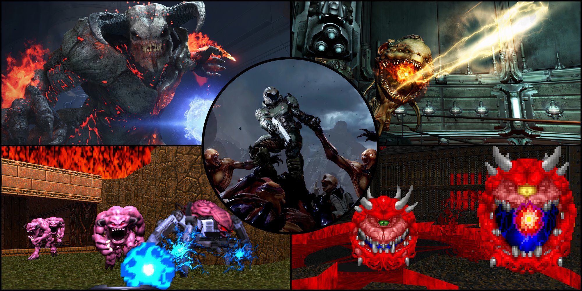 Every-DOOM-Game-Ranked-DOOM-Eternal-Fireborne-Baron-DOOM-3-Cacodemon-Doom-64-Pinky-DOOM-Cacodemons-Sprites-DOOM-2016-Doom-Slayer