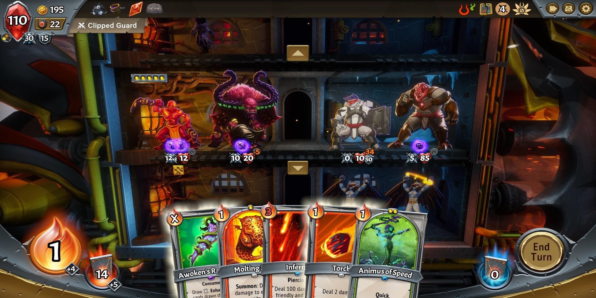 Fighting monsters using cards in Monster Train