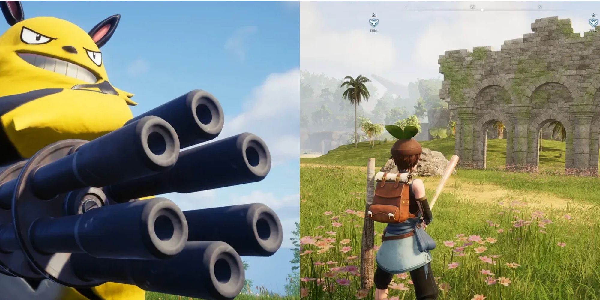 Gatling Gun and Baseball Bat Weapons in Palworld
