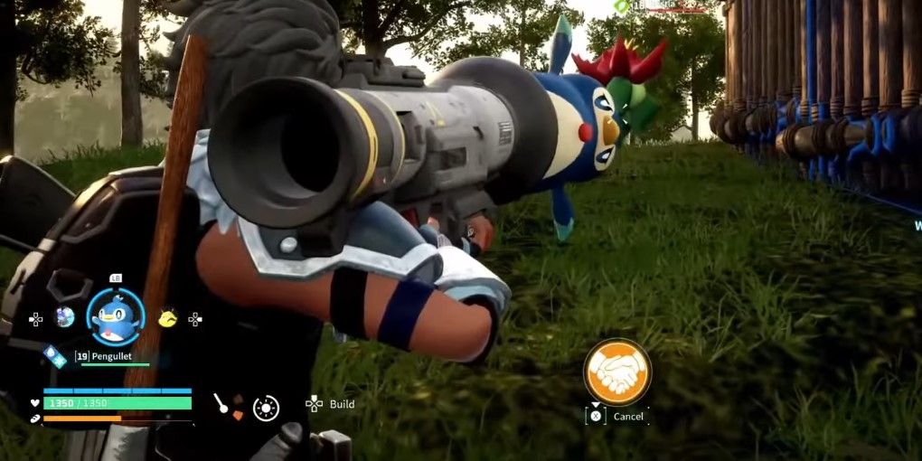 Shooting a Rocket Launcher in Palworld