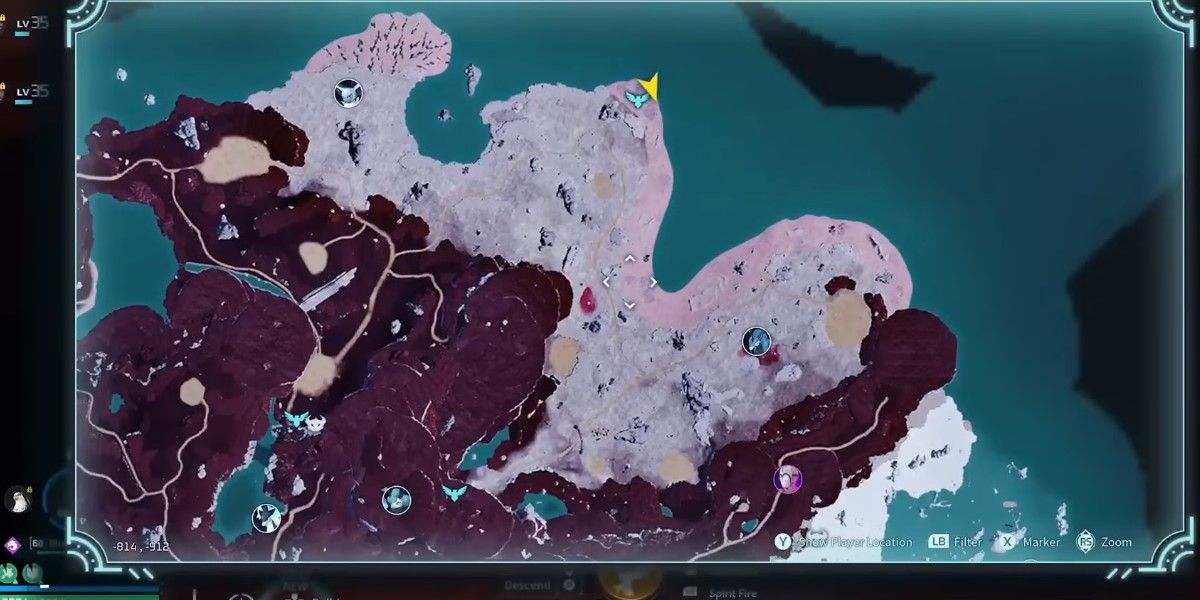 Scorched Hill Map in Palworld