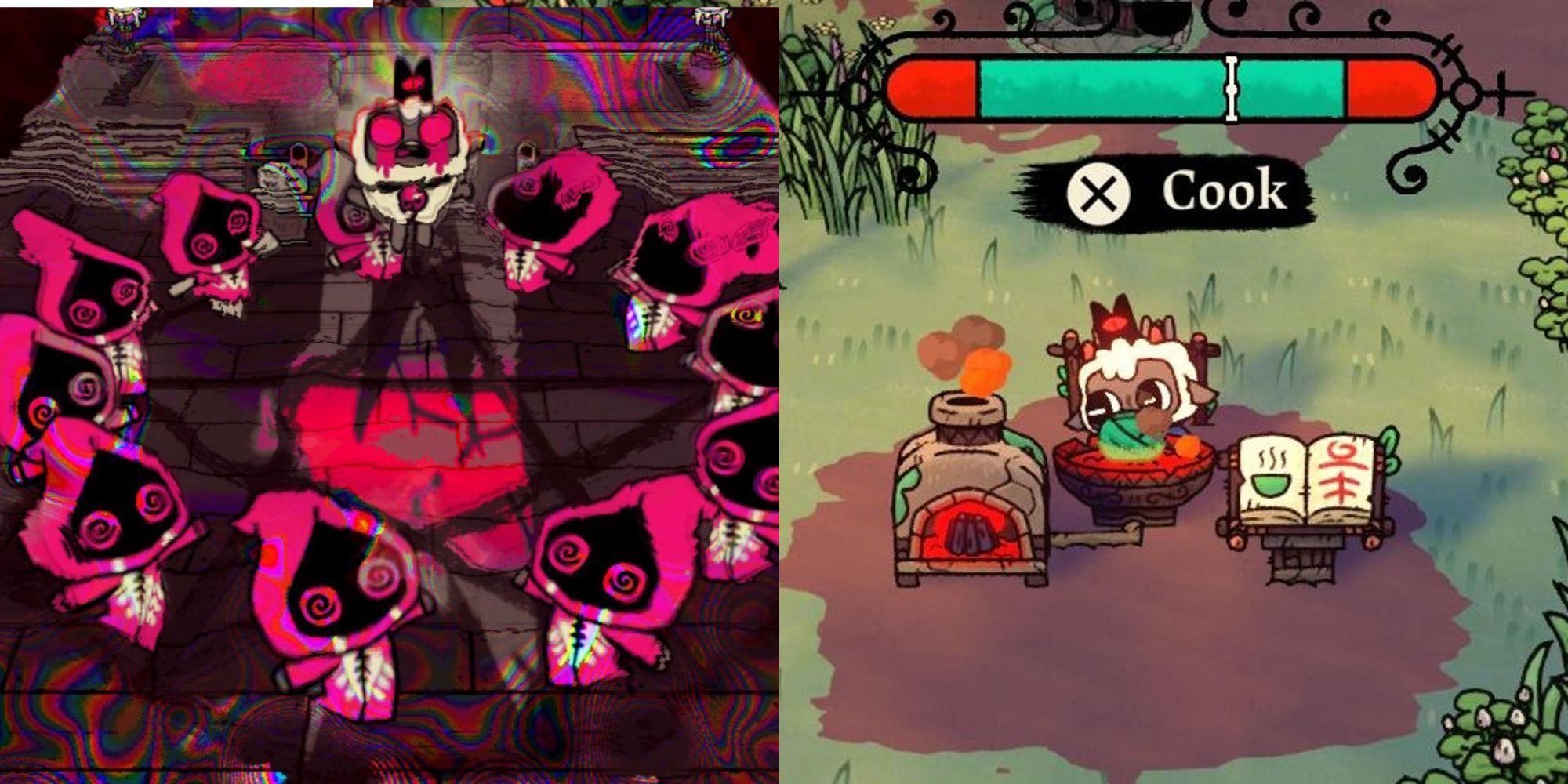 Brainwashing Ritual and cooking in Cult of the Lamb