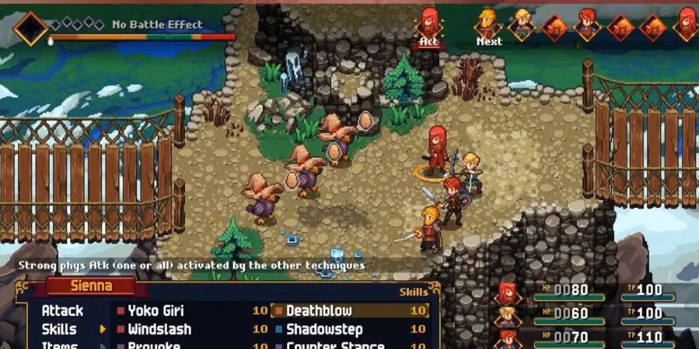 Chained Echoes Main Characters battling in combat 