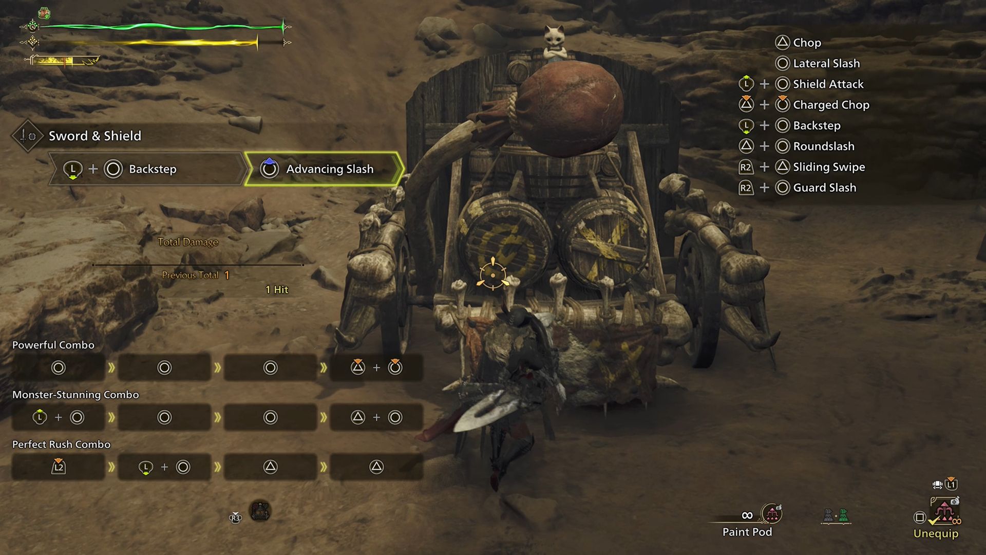 Monster Hunter Wilds Sword and Shield Backstep