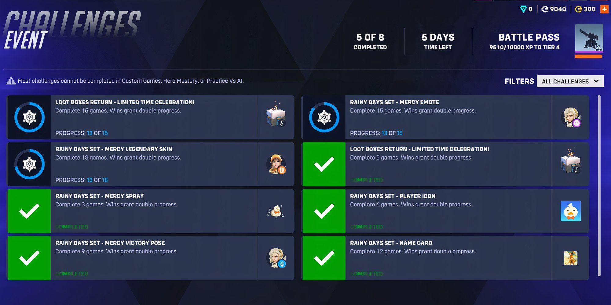Overwatch -Beute -Box -Herausforderungen