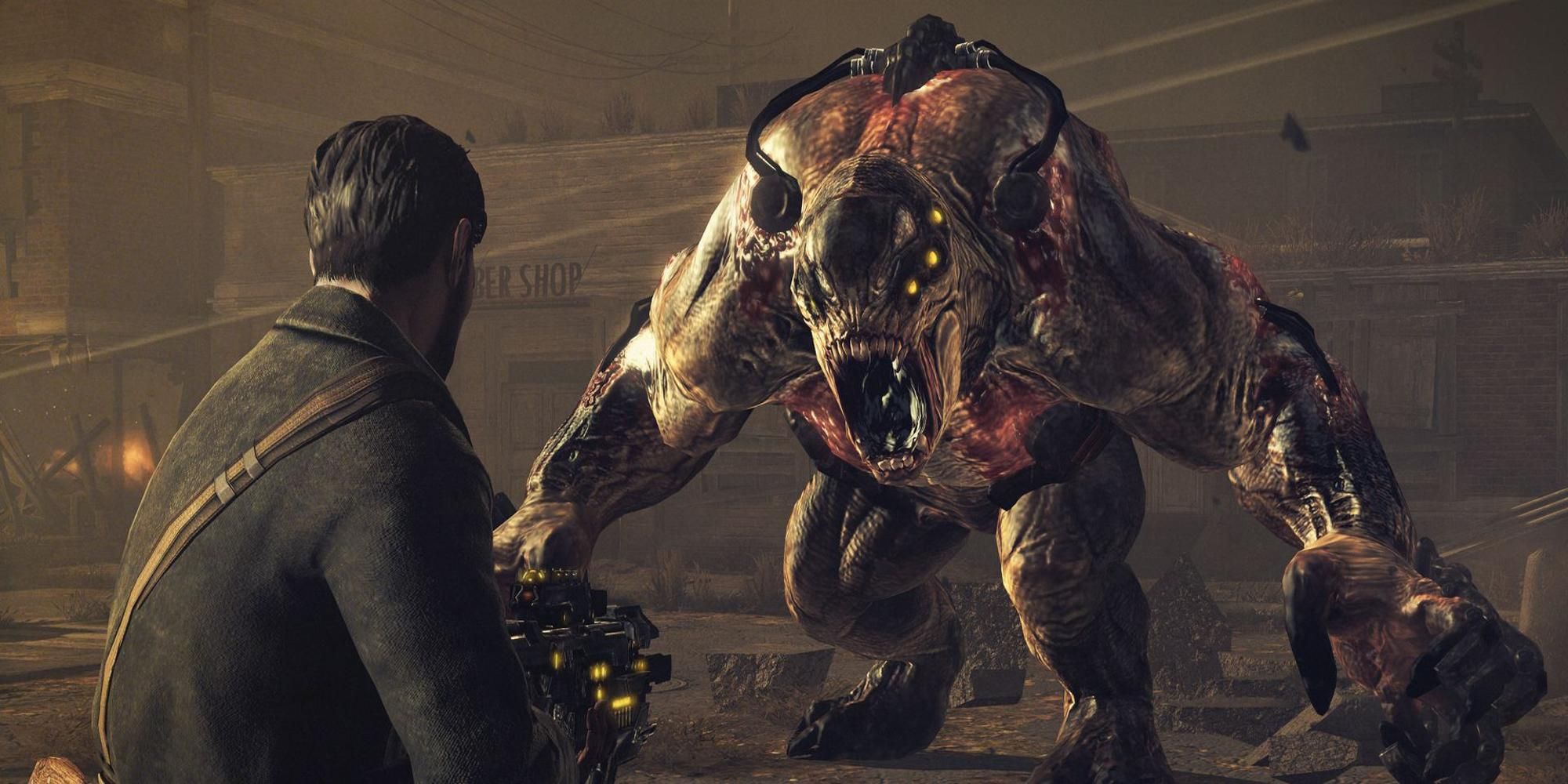 Player shooting at a monster in Resistance 3