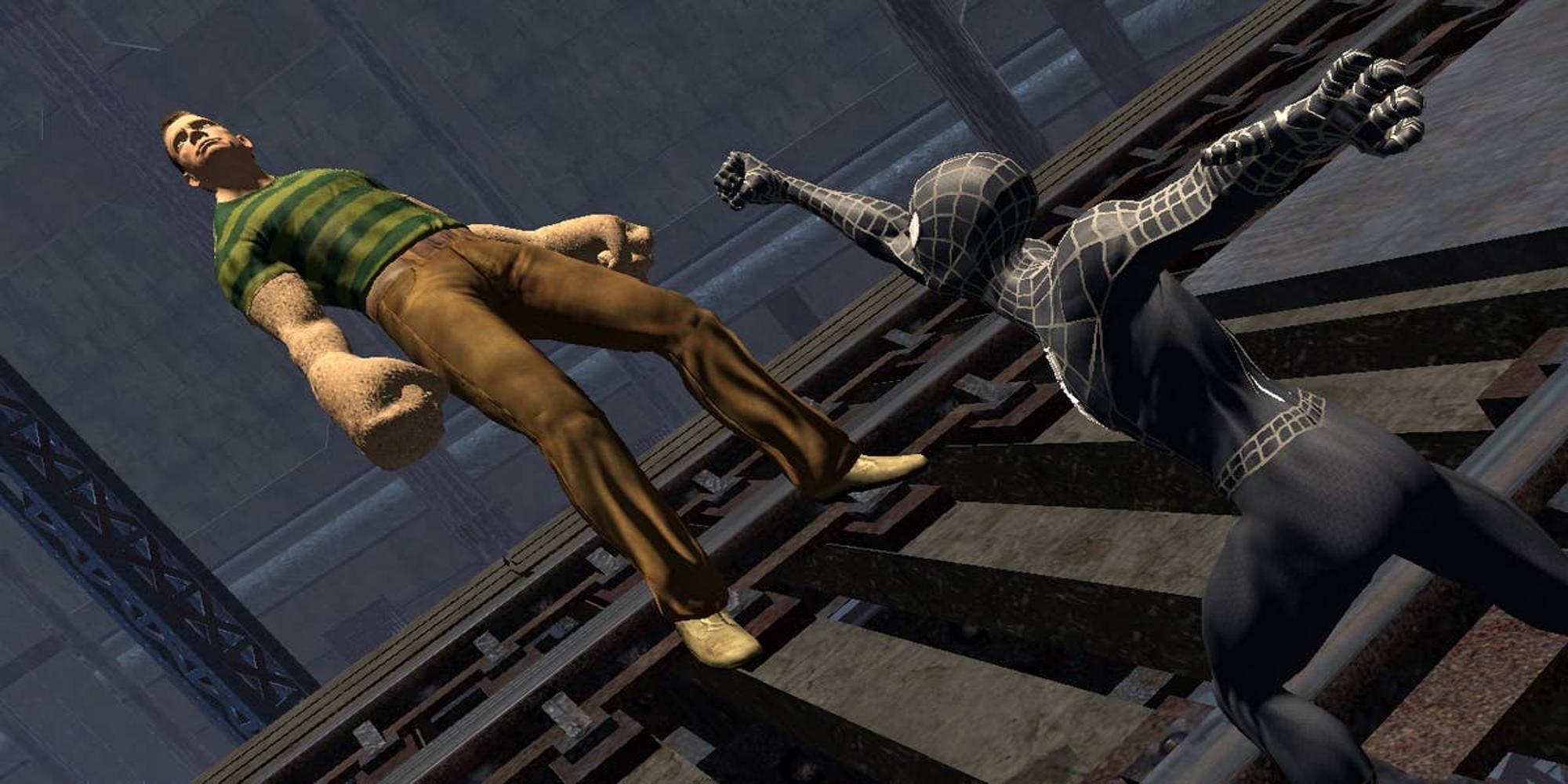 Spider-Man punching Sandman in Spider-Man 3