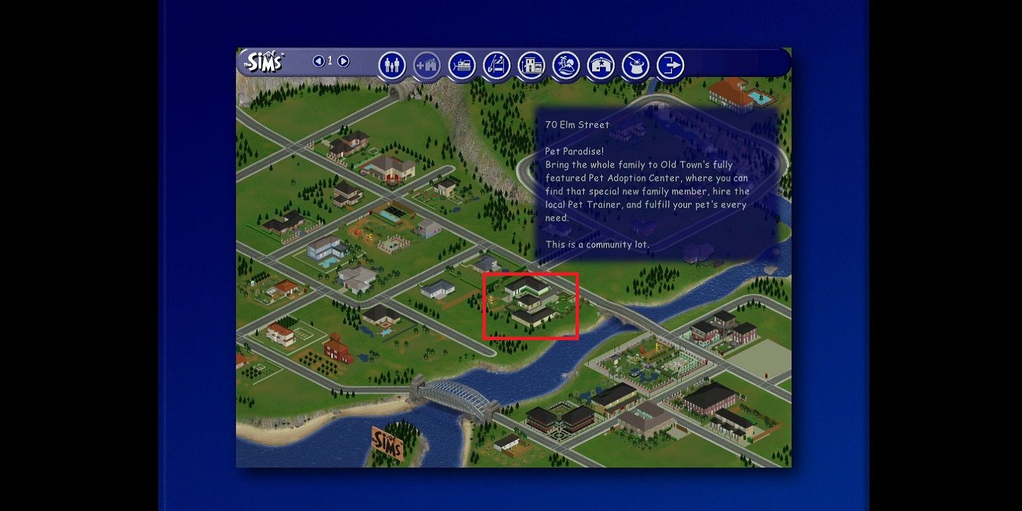 El lote de mascotas del casco antiguo de Sims Legacy