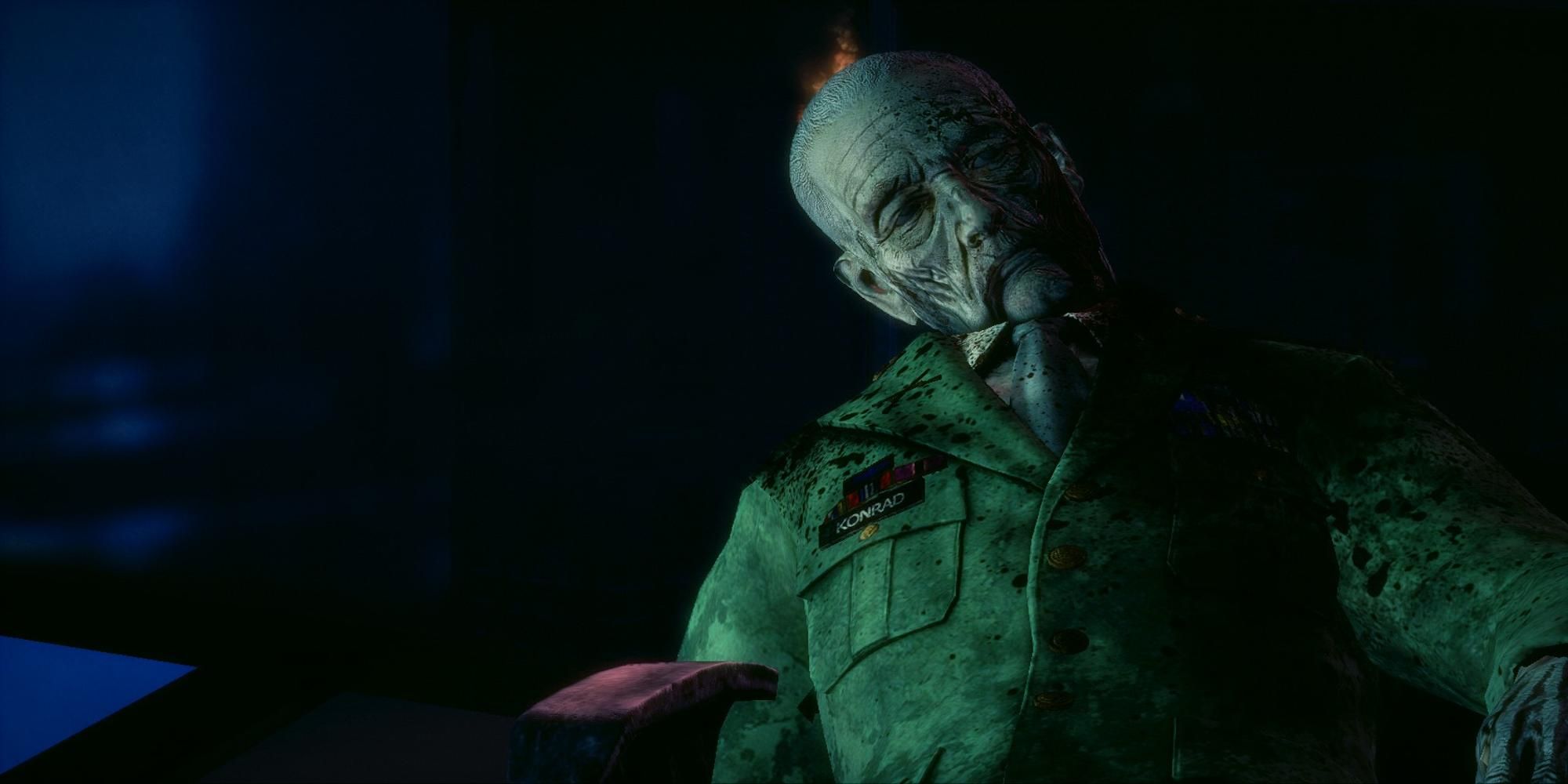 A dead body on a chair in Spec Ops The Line