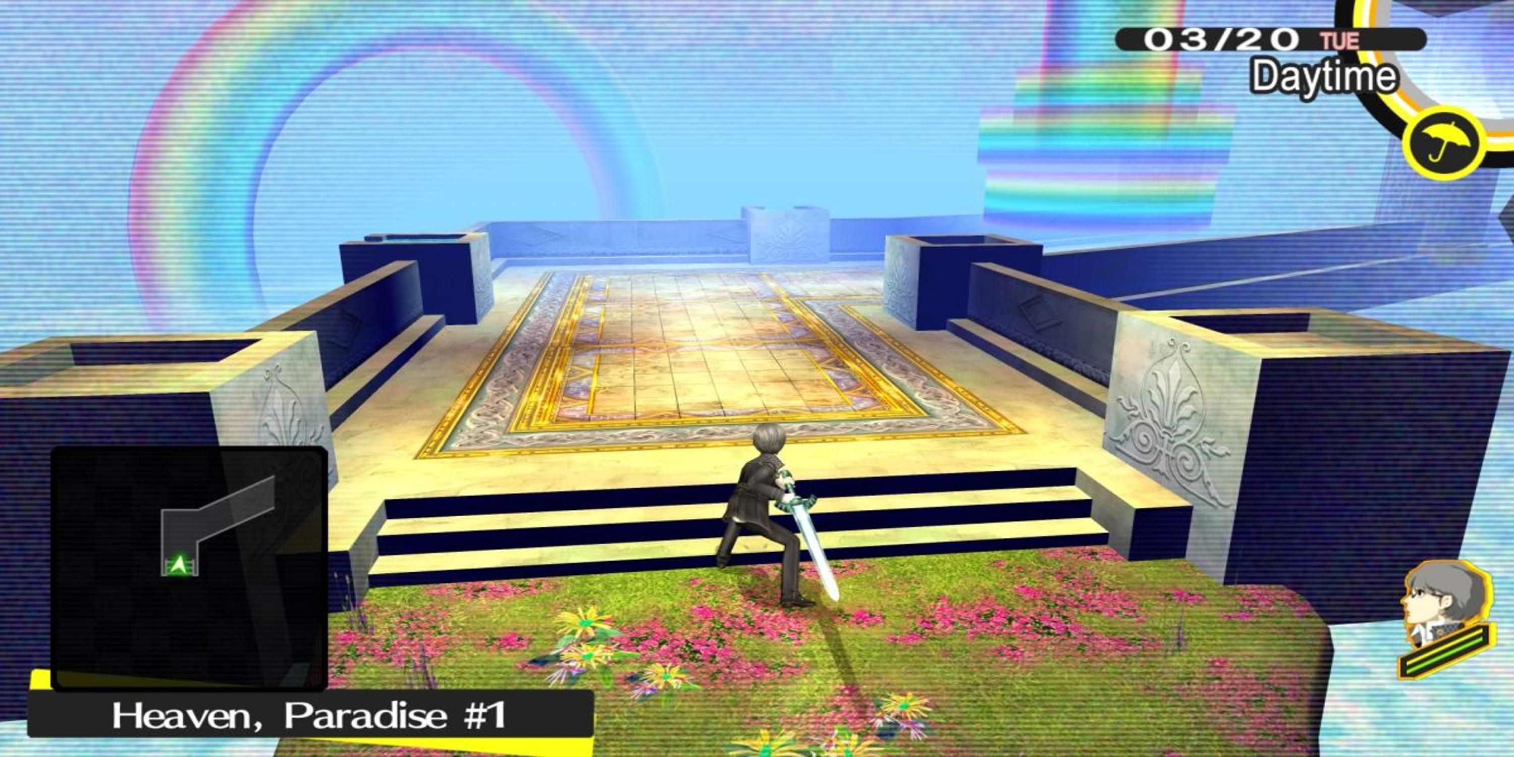 Going through the Heaven dungeon in Persona 4 Golden