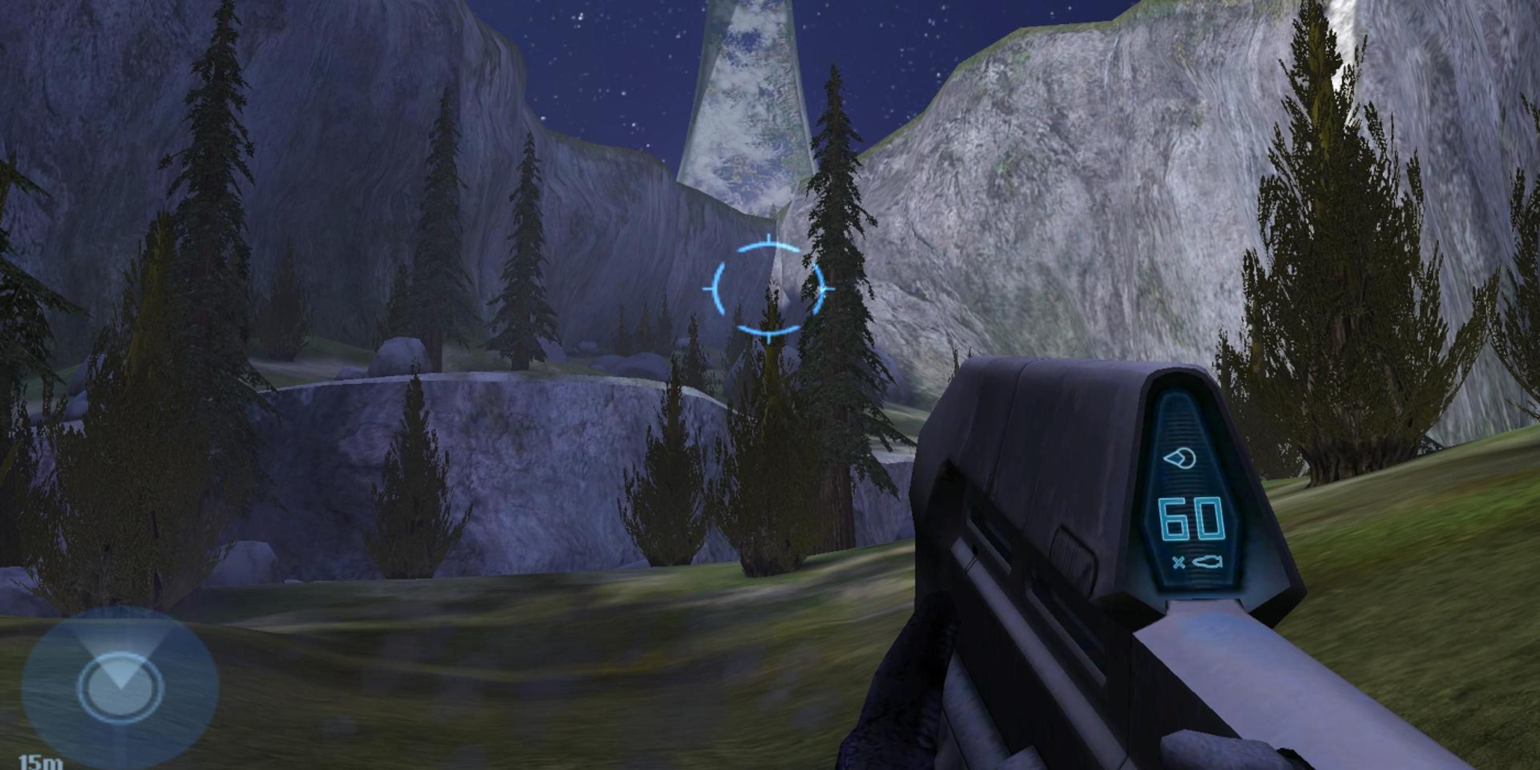 Looking in the distance at the mountains in Halo Combat Evolved