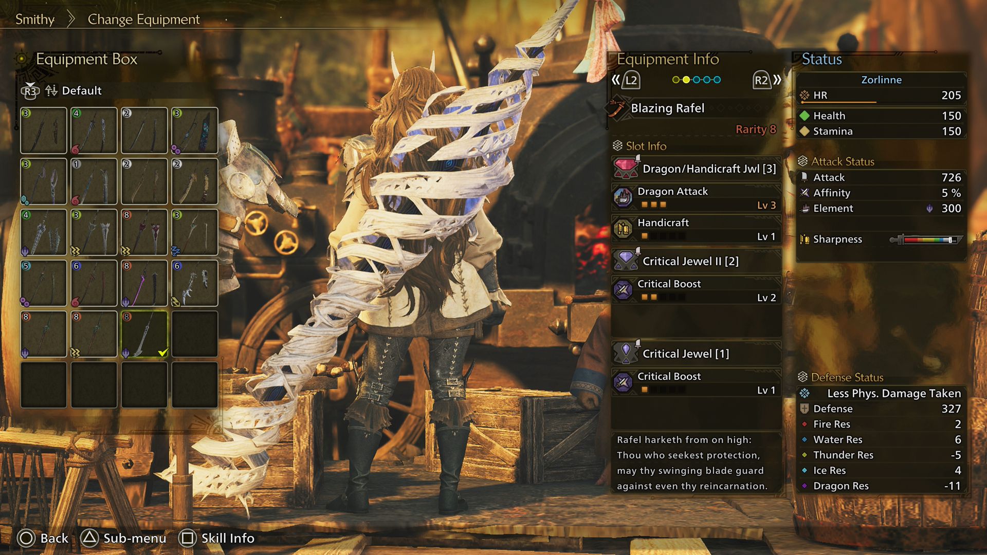 Monster Hunter Wilds LS Whiteflame torrent construye joyas rafel ardientes