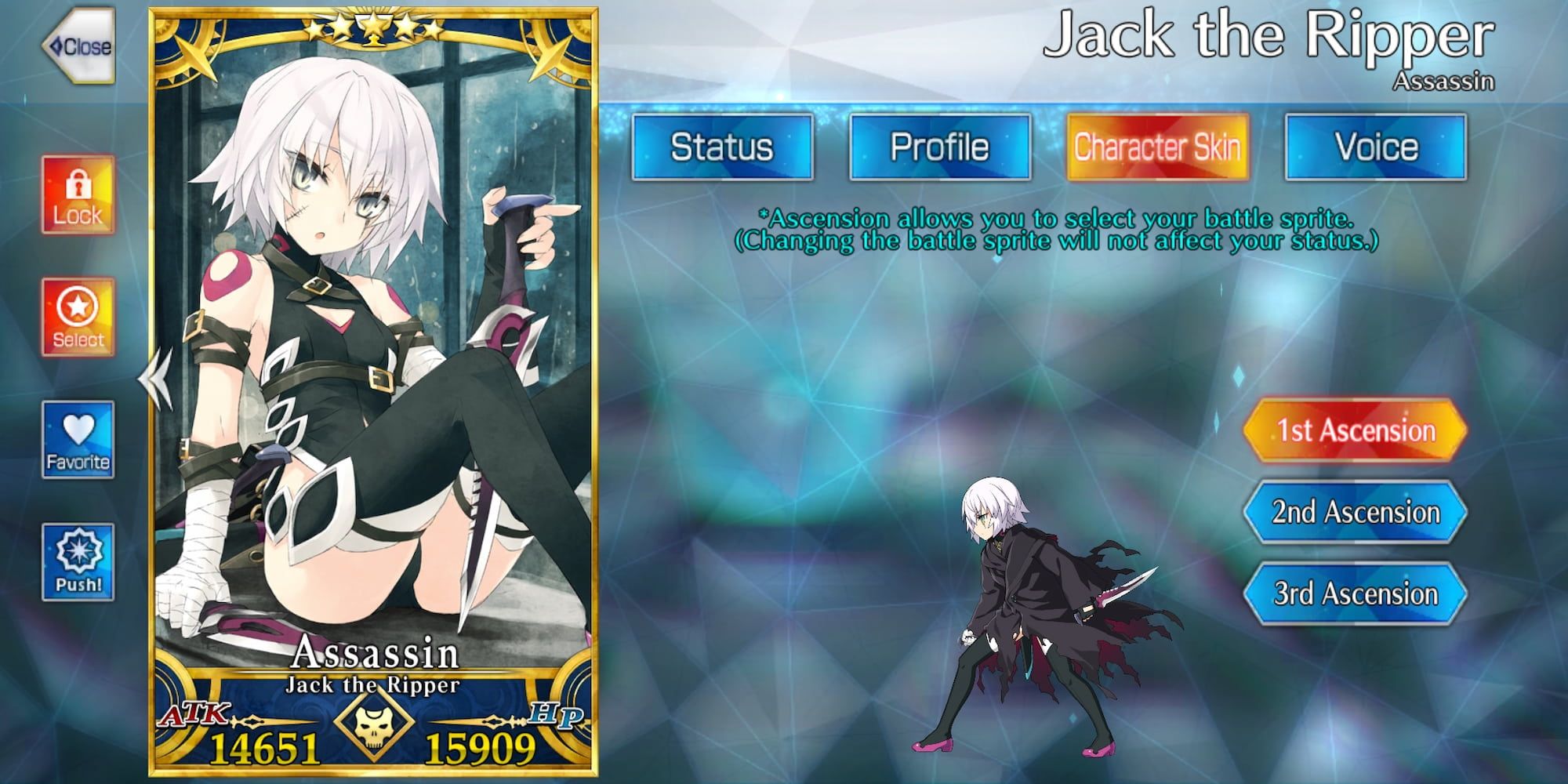 Screenshot of Jack the Ripper in FGO