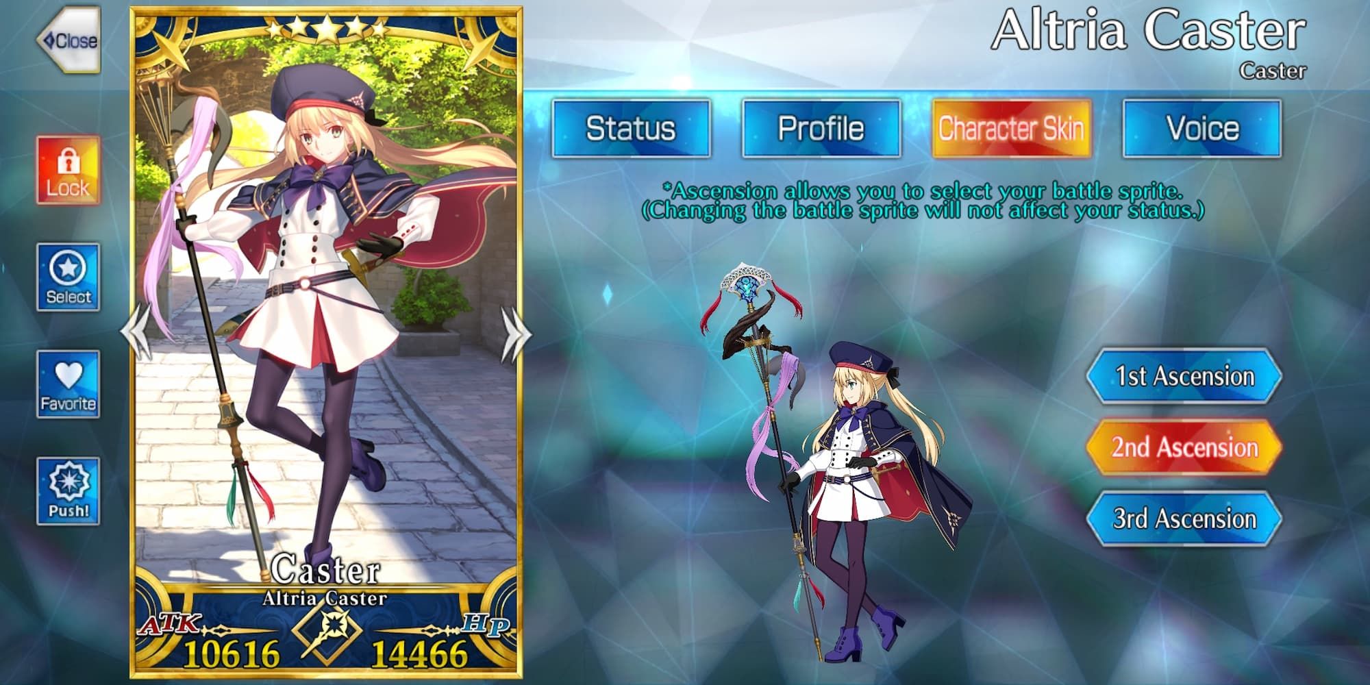 Screenshot of Castoria in FGO
