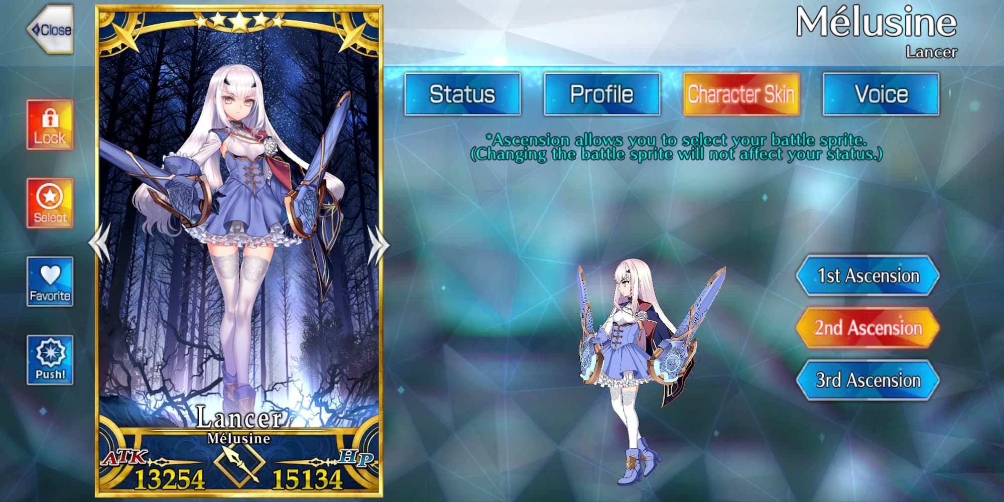 Screenshot of Melusine in FGO