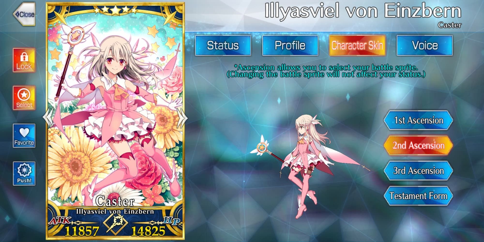 Screenshot of Illya in FGO