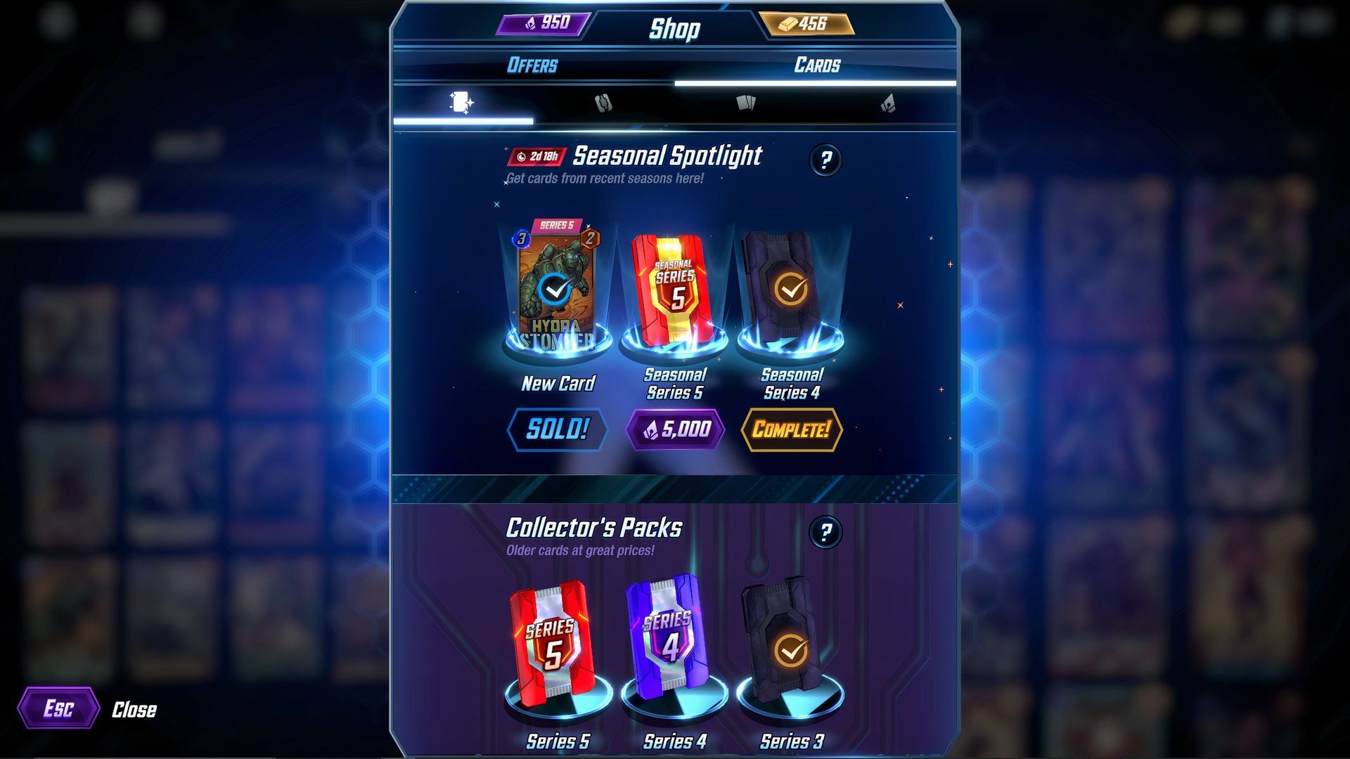 Shop screen in Marvel Snap showing off Hydra Stomper