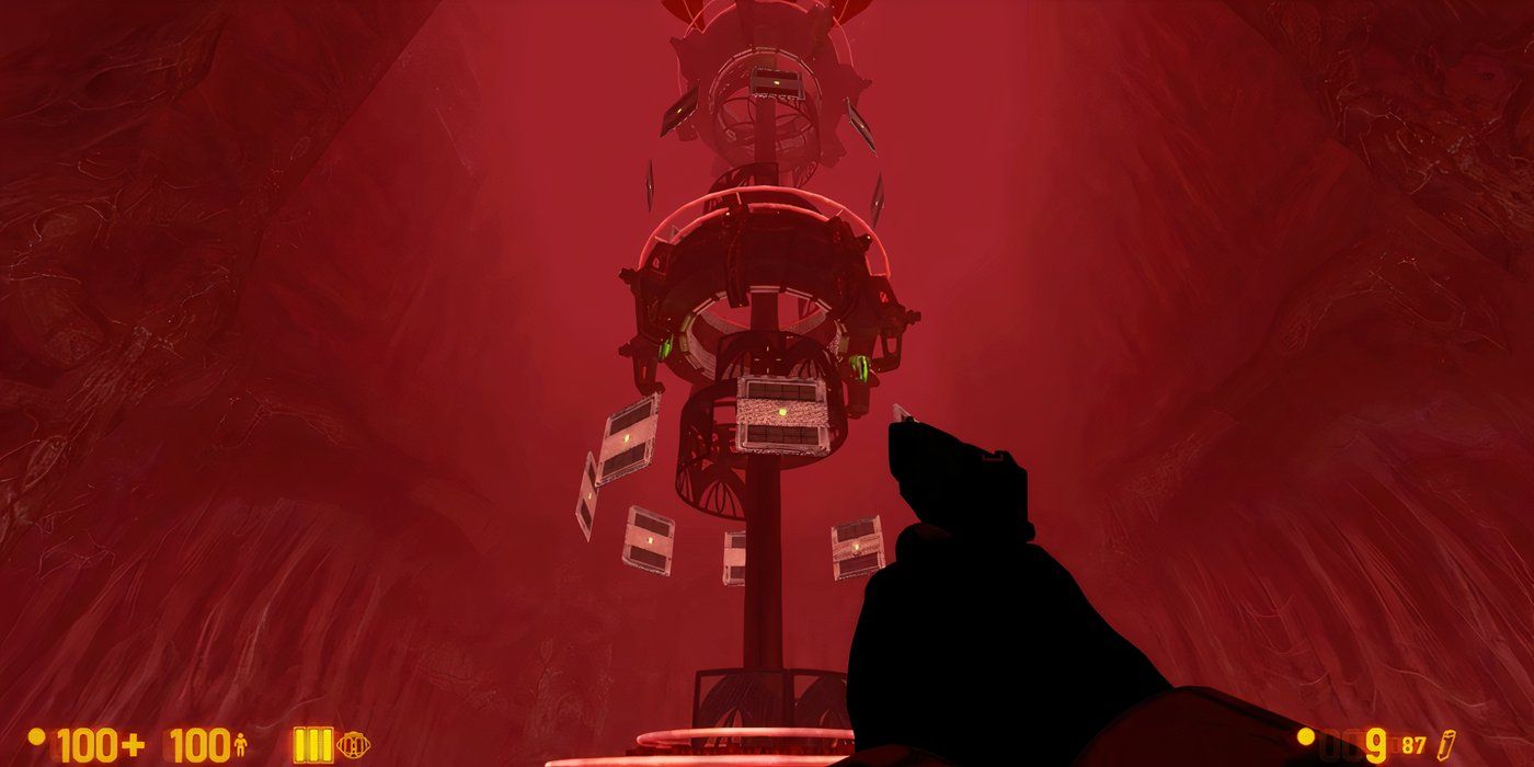 Black-Mesa-POV-Gordon-Freeman-looking-up-at-lift-during-Interloper-level