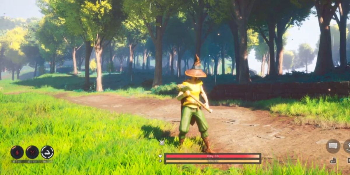 Holding a Bone Club in RuneScape: Dragonwilds