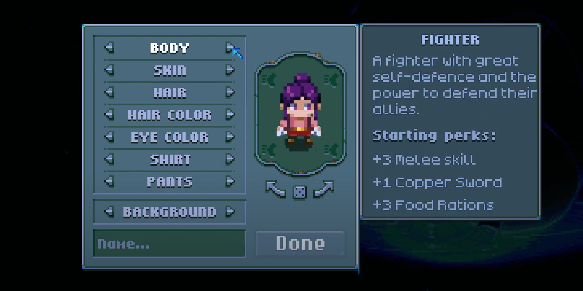 Core Keeper Fighter character creation