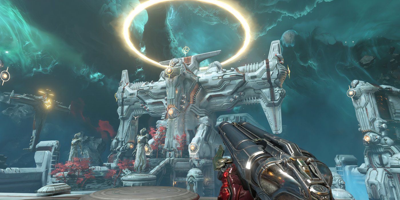 DOOM-Eternal-Player-POV-holding-Supershotung-on-Urdak