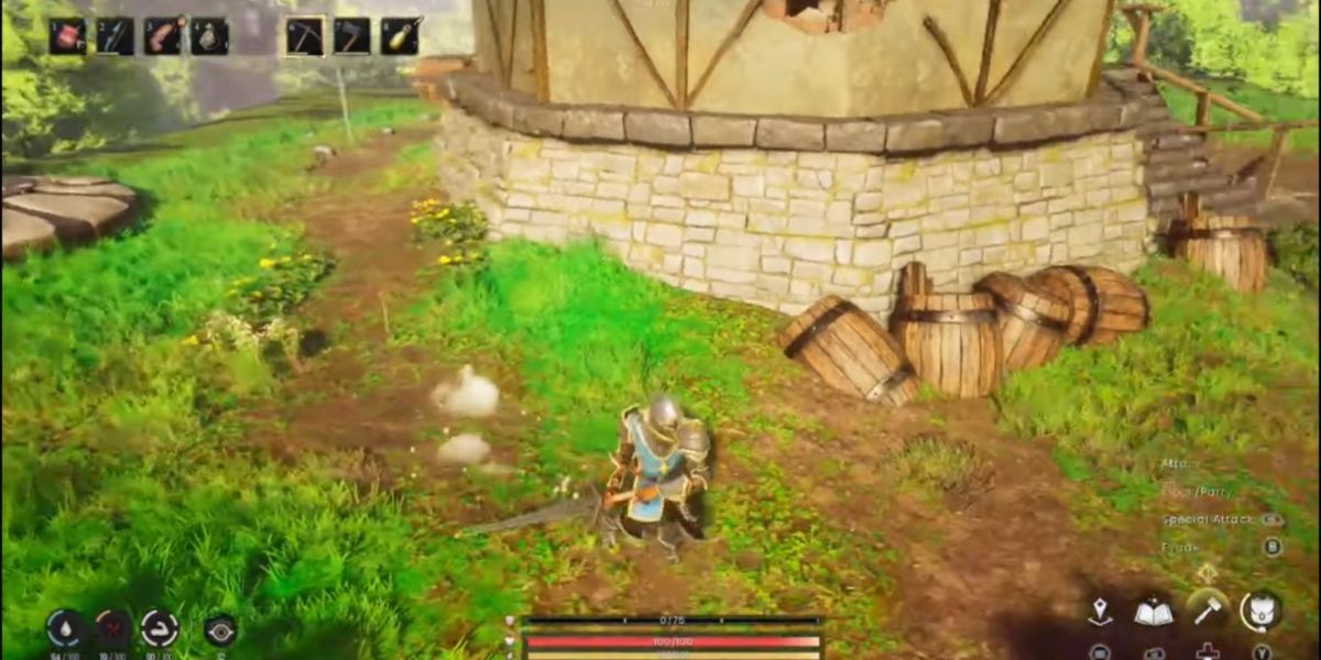 Holding an Iron Greatsword in RuneScape: Dragonwilds