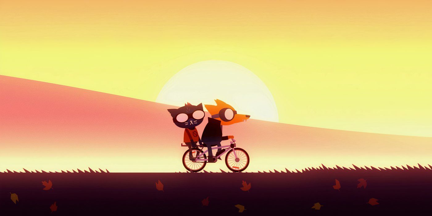 Night-In-The-Woods-Mae-and-Gregg-riding-on-bike