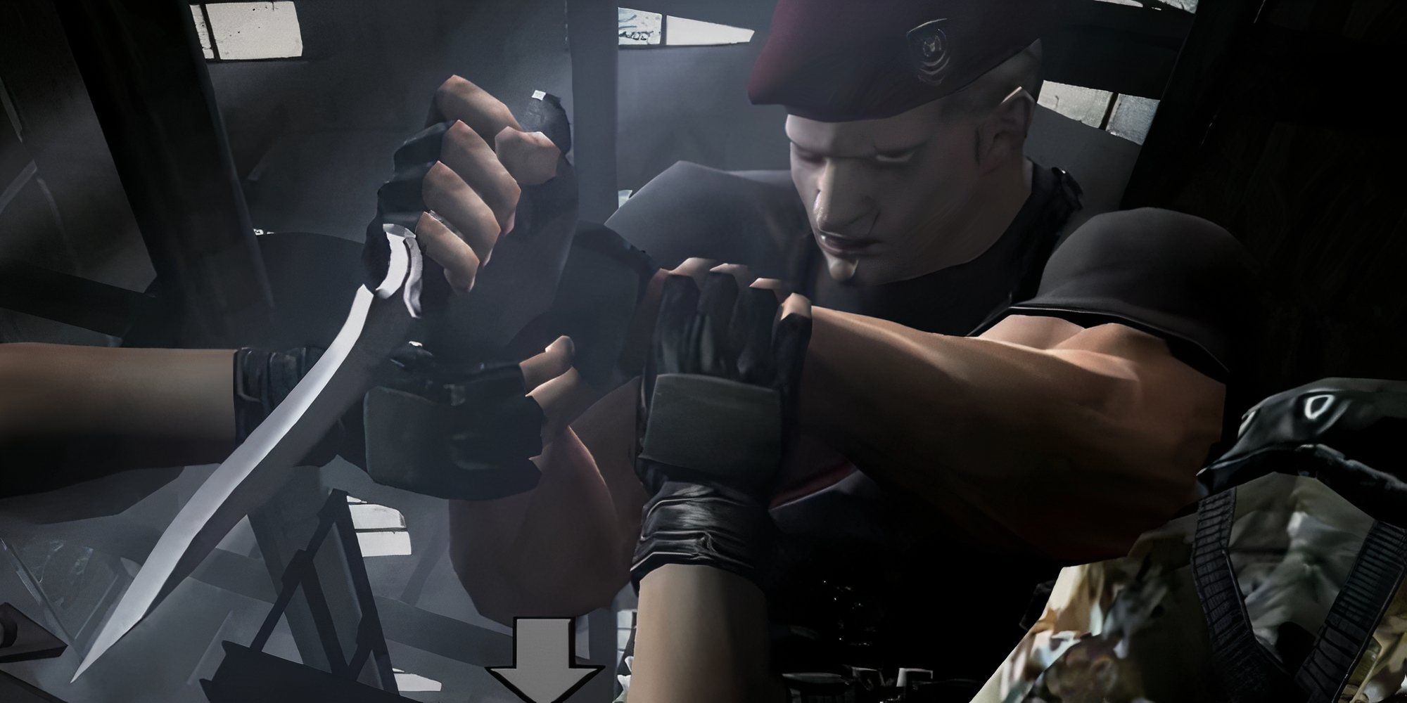 Jack Krauser Knife Fight, Resident Evil 4 stabbing Leon