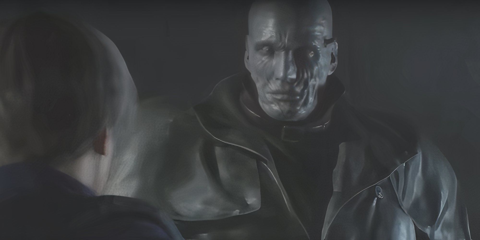 Mr. X, Resident Evil 2 grabbing Leon