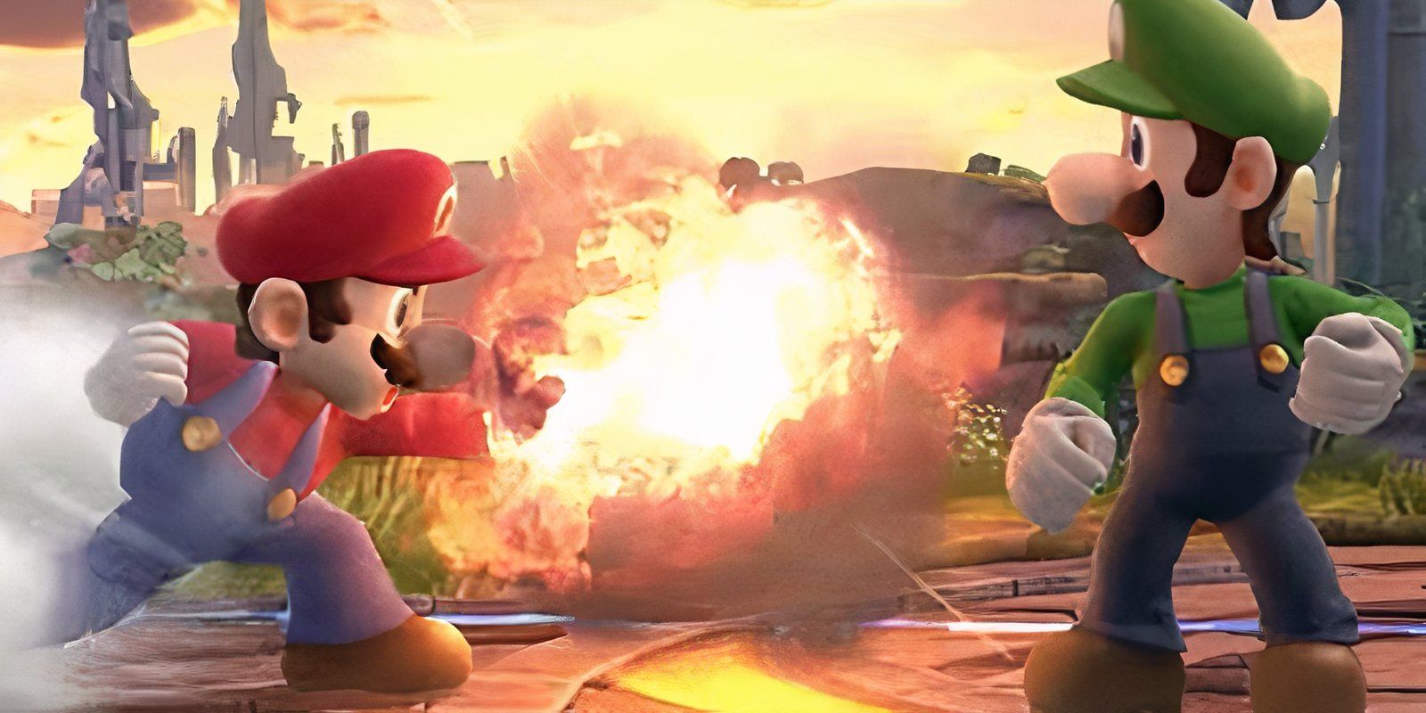 Super Smash Bros Ultimate Mario Forward Smash against luigi